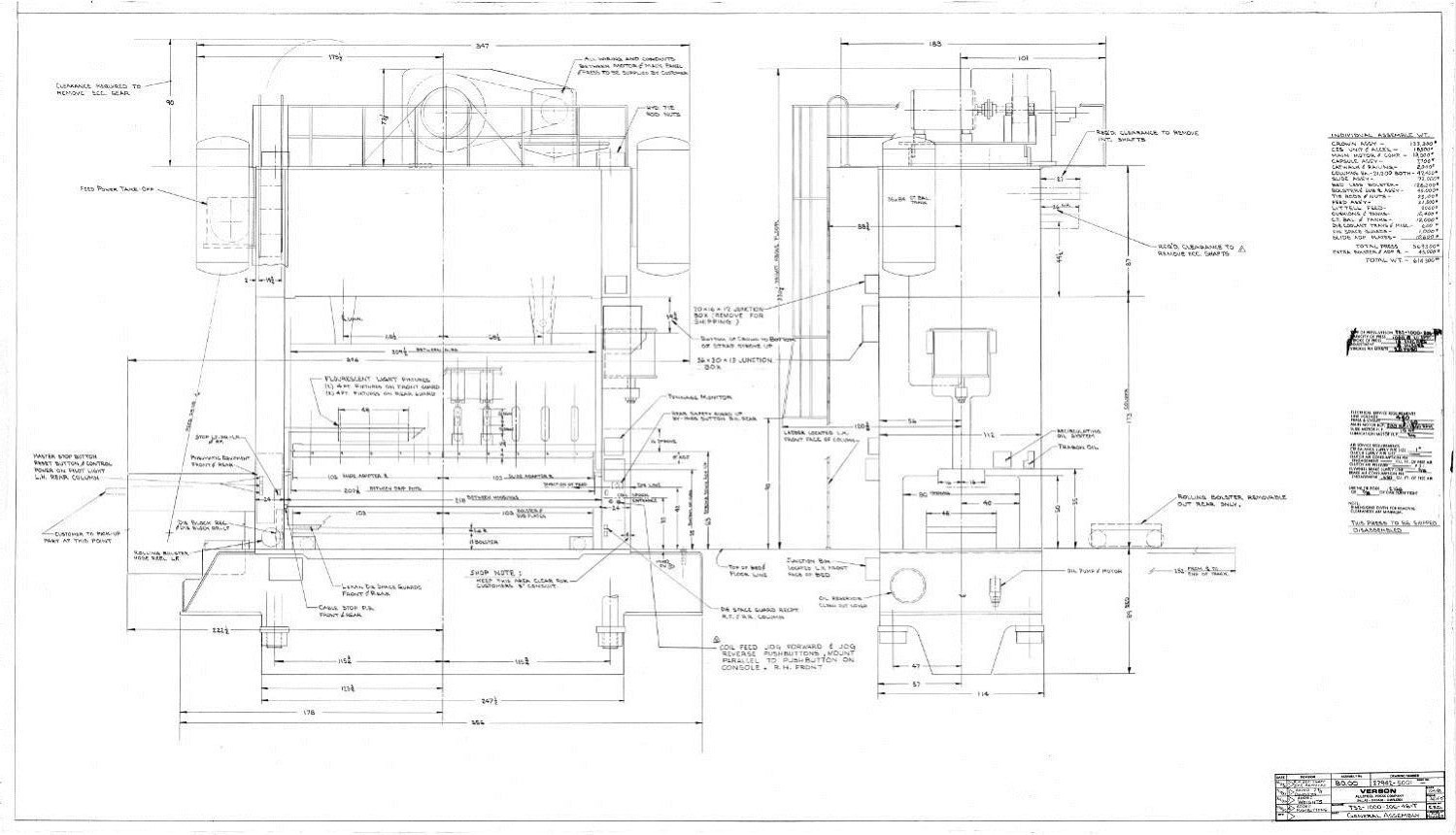 1,000 Ton Verson Straight Side Mechanical Press For Sale