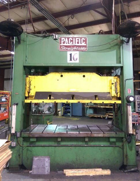 200 Ton Capacity Pacific Straight Side Hydraulic Press For Sale