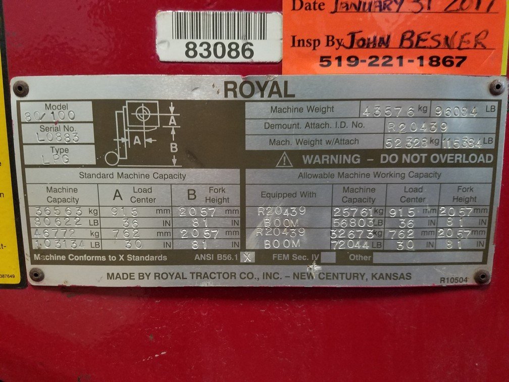 80,000lb. to 100,000lb. Capacity Royal Rig-Lift For Sale