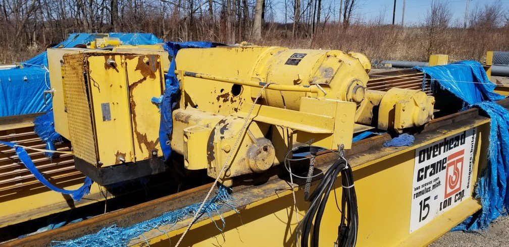 15 Ton Capacity Shepard Niles Overhead Bridge Crane For Sale