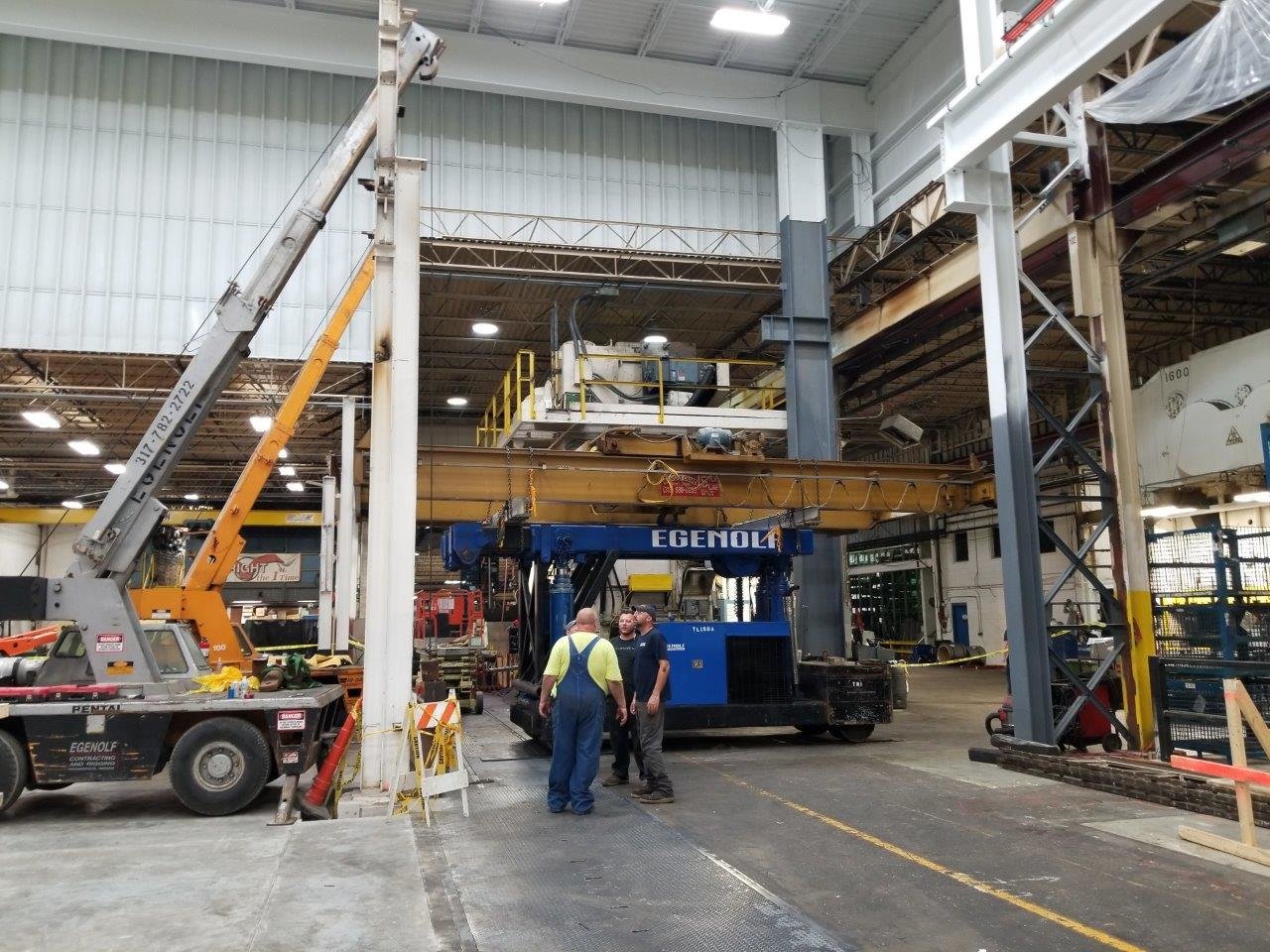 15 Ton Capacity Michigan Overhead Double Girder Bridge Crane and Rails For Sale