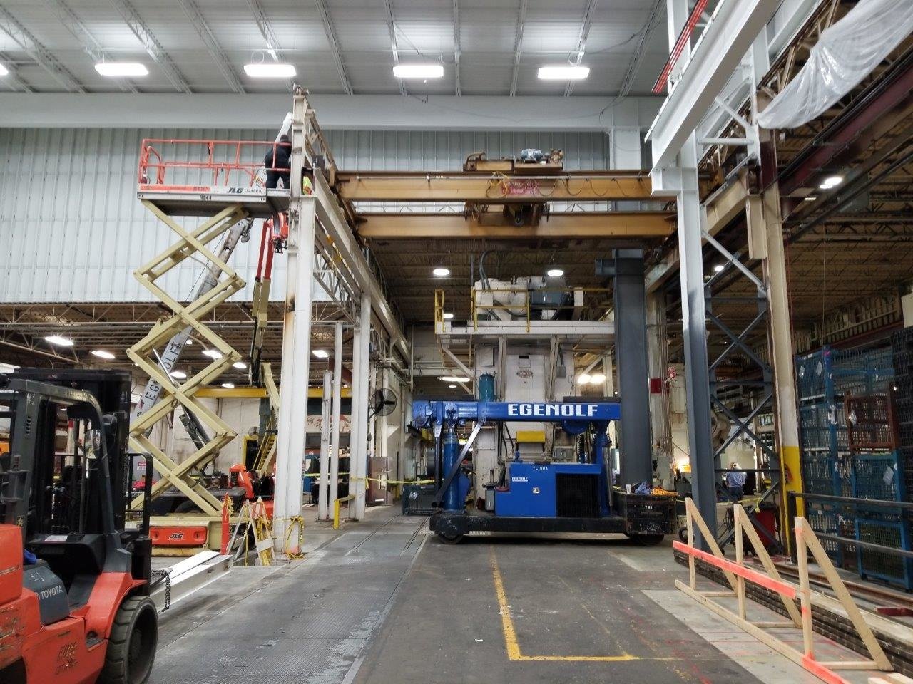 15 Ton Capacity Michigan Overhead Double Girder Bridge Crane and Rails For Sale