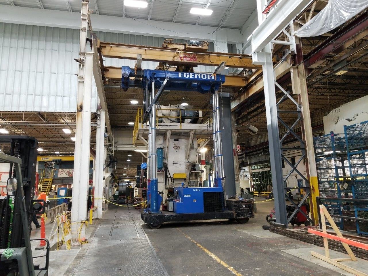 15 Ton Capacity Michigan Overhead Double Girder Bridge Crane and Rails For Sale