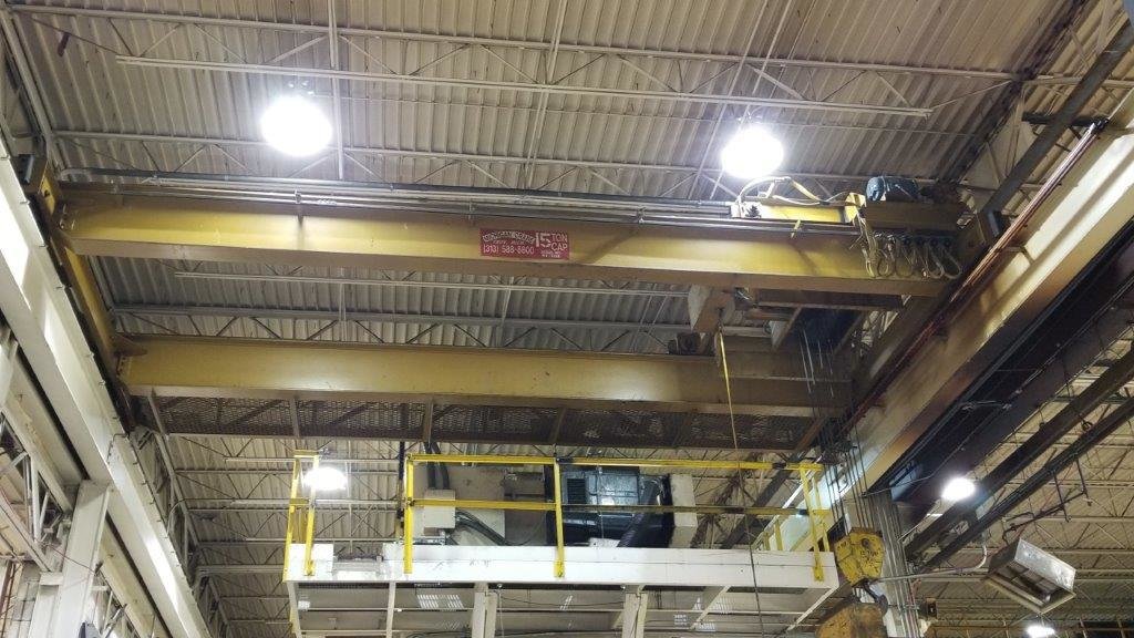 15 Ton Capacity Michigan Overhead Double Girder Bridge Crane and Rails For Sale